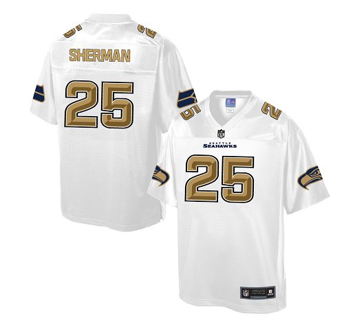 Men's Game Richard Sherman Nike Jersey White - #25 Pro Line Fashion NFL Seattle Seahawks